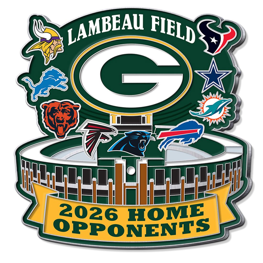Packers 2026 Home Opponents Pin 6 Packers 2026 Home Opponents Pin