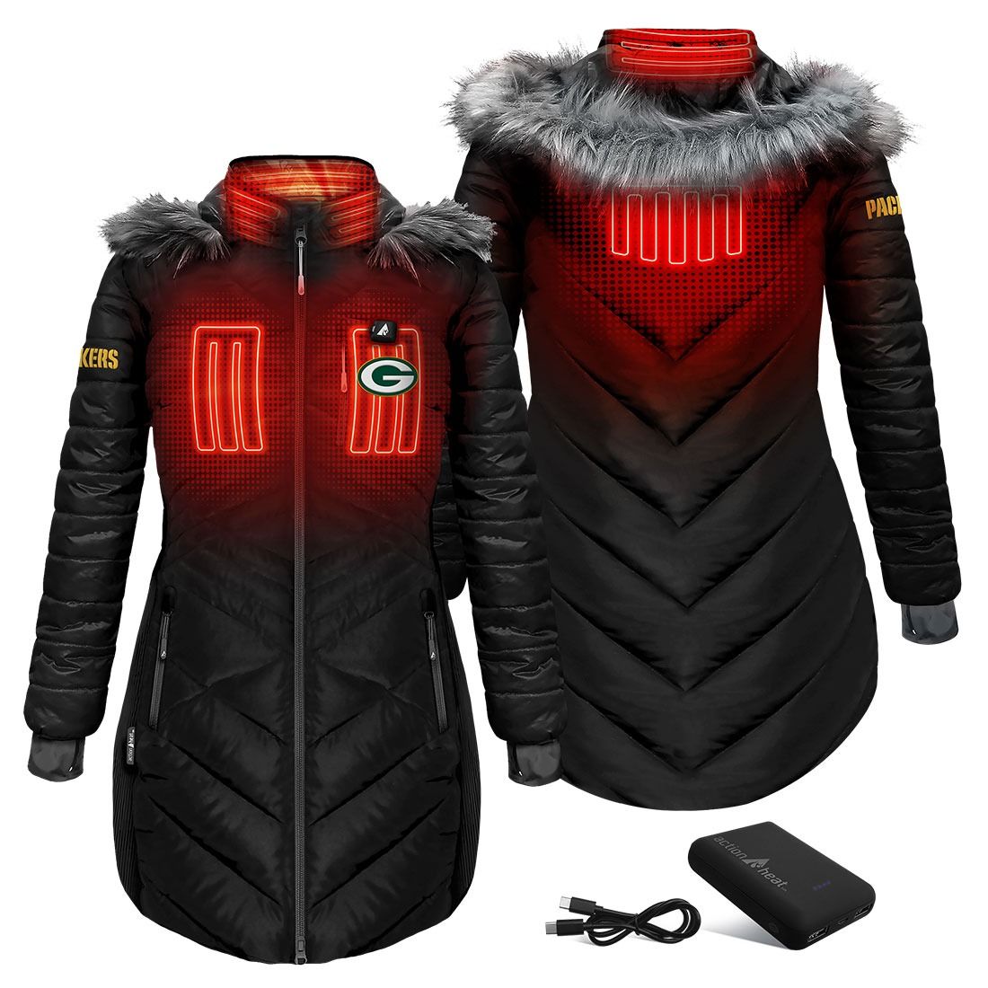 Packers Womens ActionHeat Long Puffer Jacket 4 Packers Womens ActionHeat Long Puffer Jacket