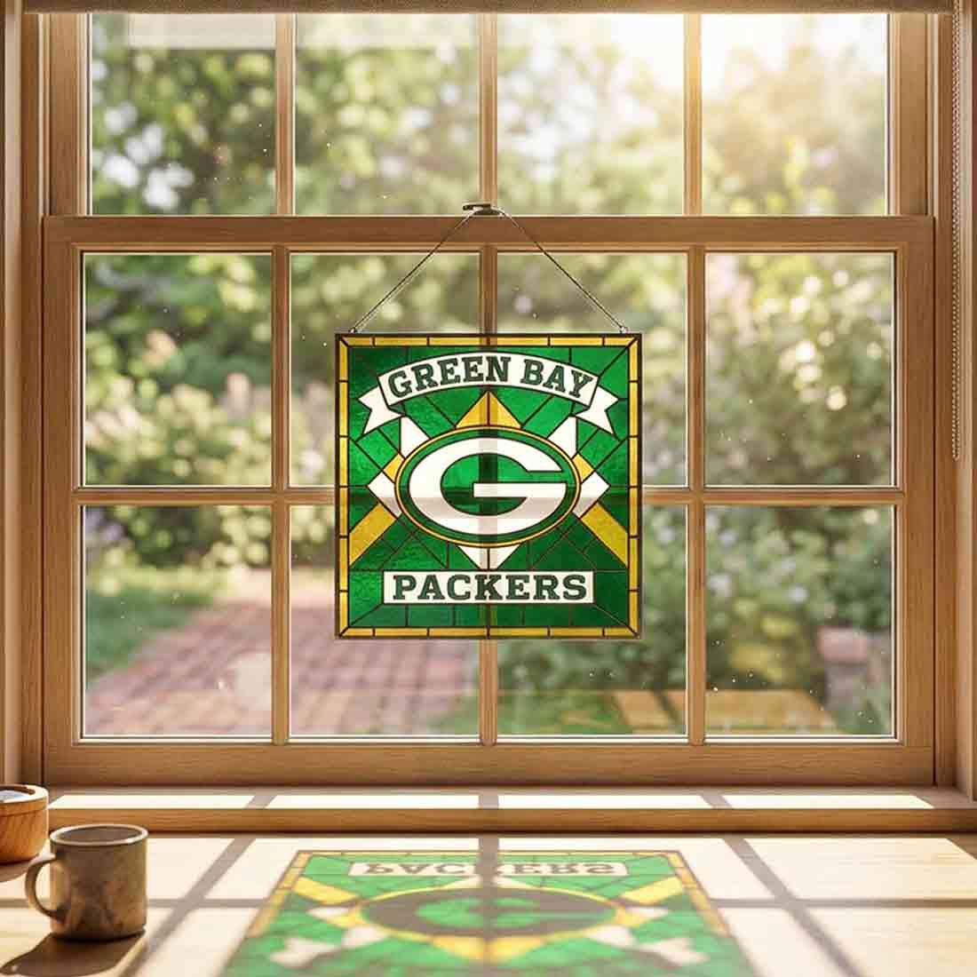 Packers Primary Stained Glass Hanging