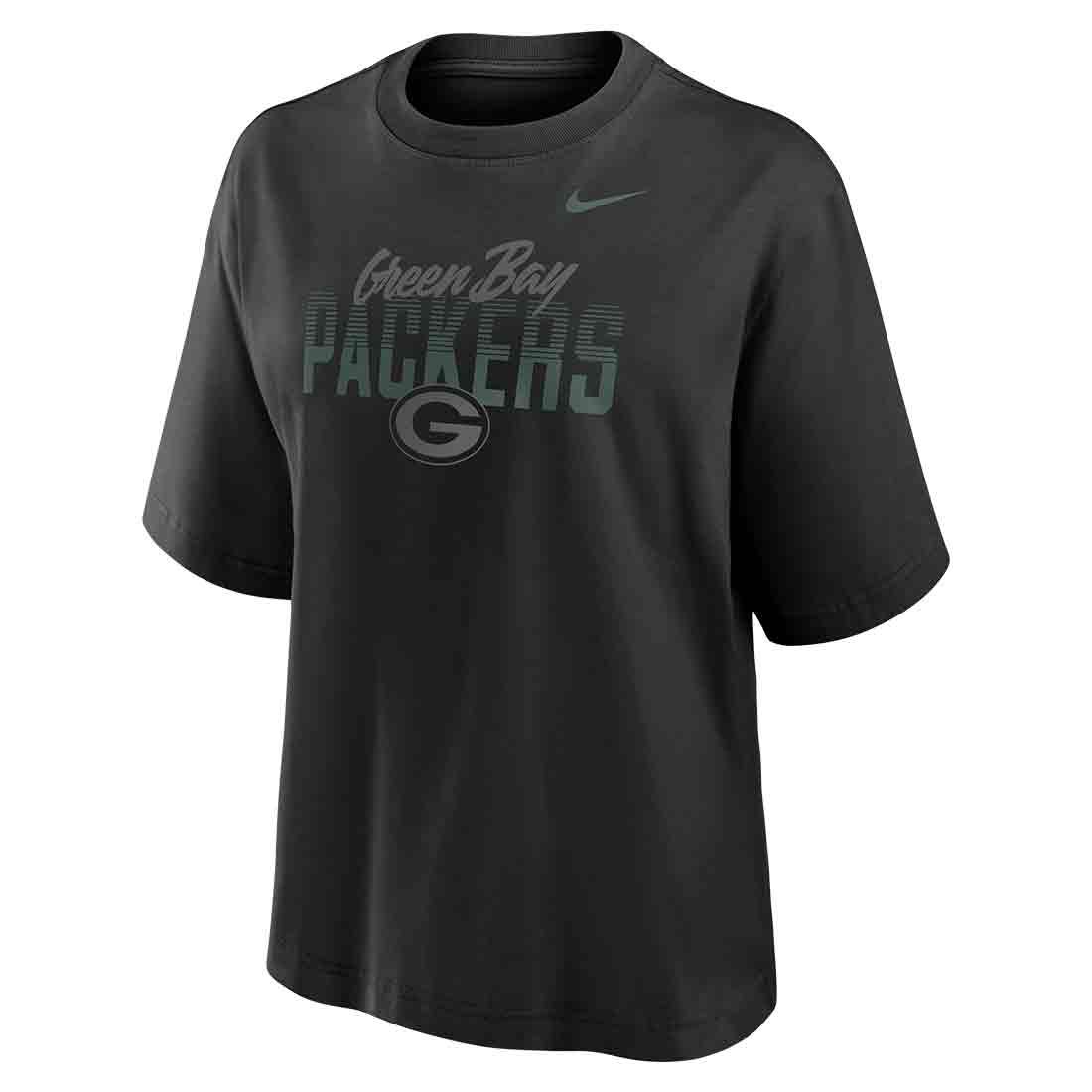Packers Nike Womens Boxy Black T-Shirt