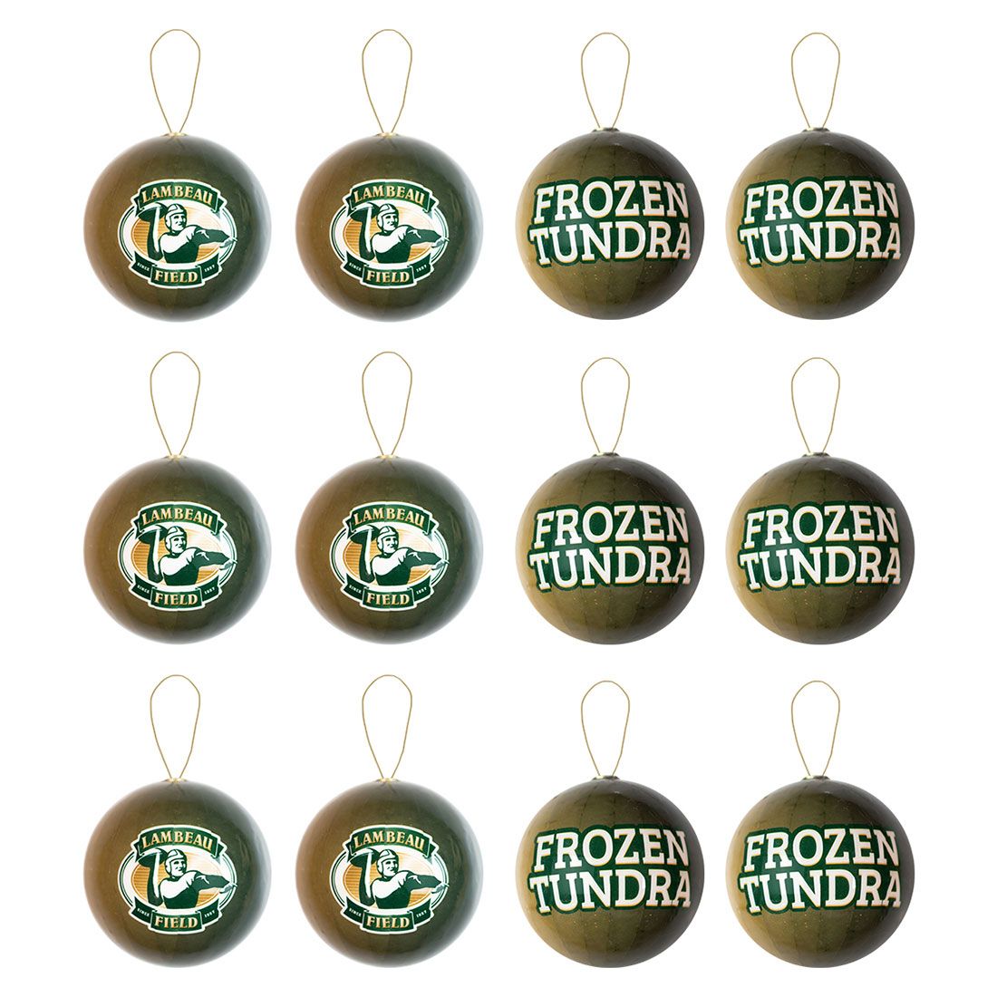 Lambeau Field 12-Piece Shatterproof Ornament Set