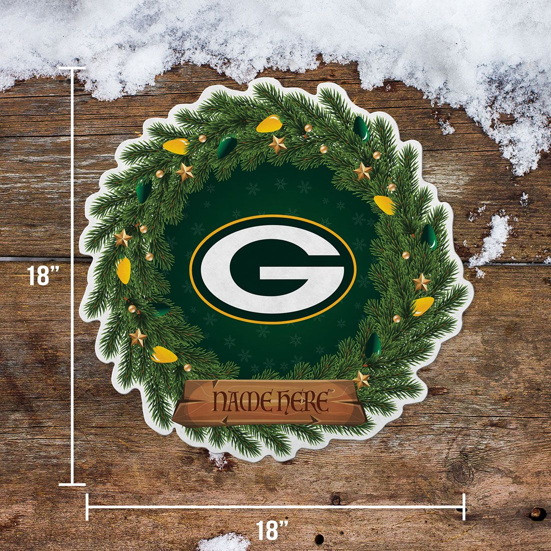 Packers Personalized Wreath Shape Pennant