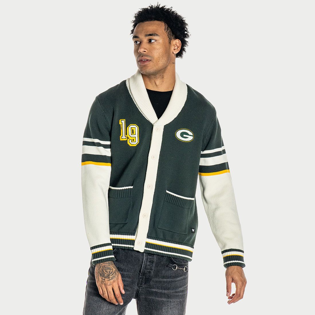 Packers Wild Collective Unisex Jacquard Rolled Collar Sweater
