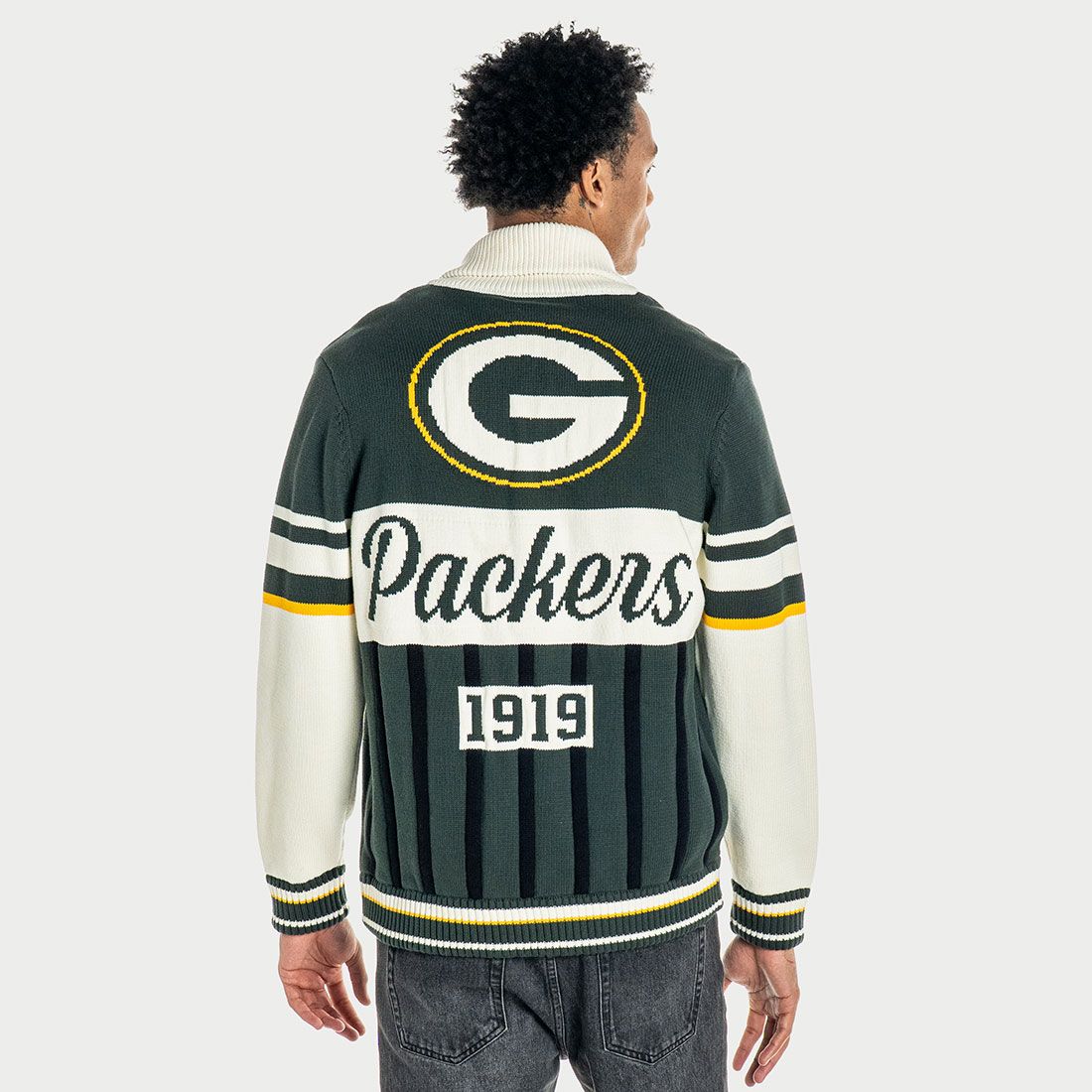 Packers Wild Collective Unisex Jacquard Rolled Collar Sweater