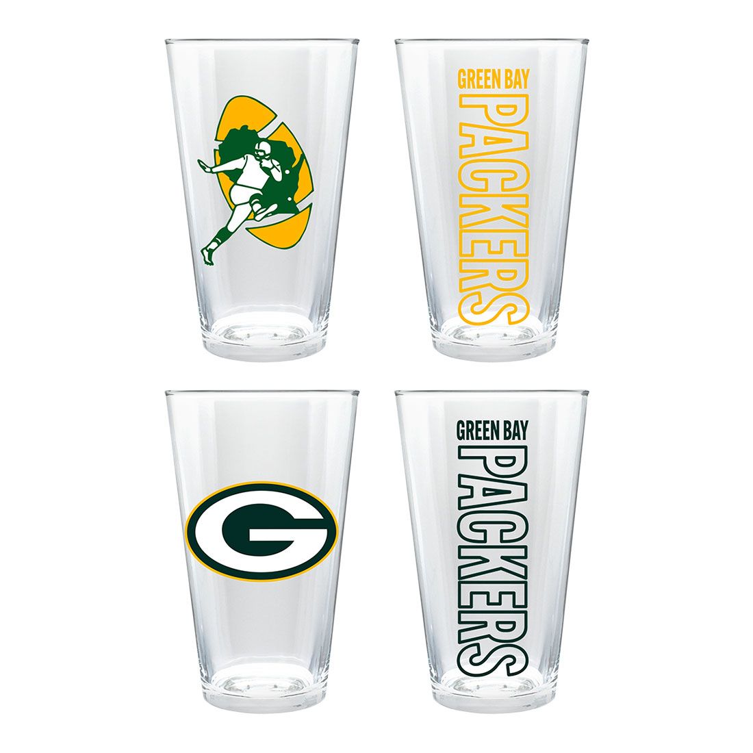 Packers 2-Pack 3D Embossed Pint Glasses