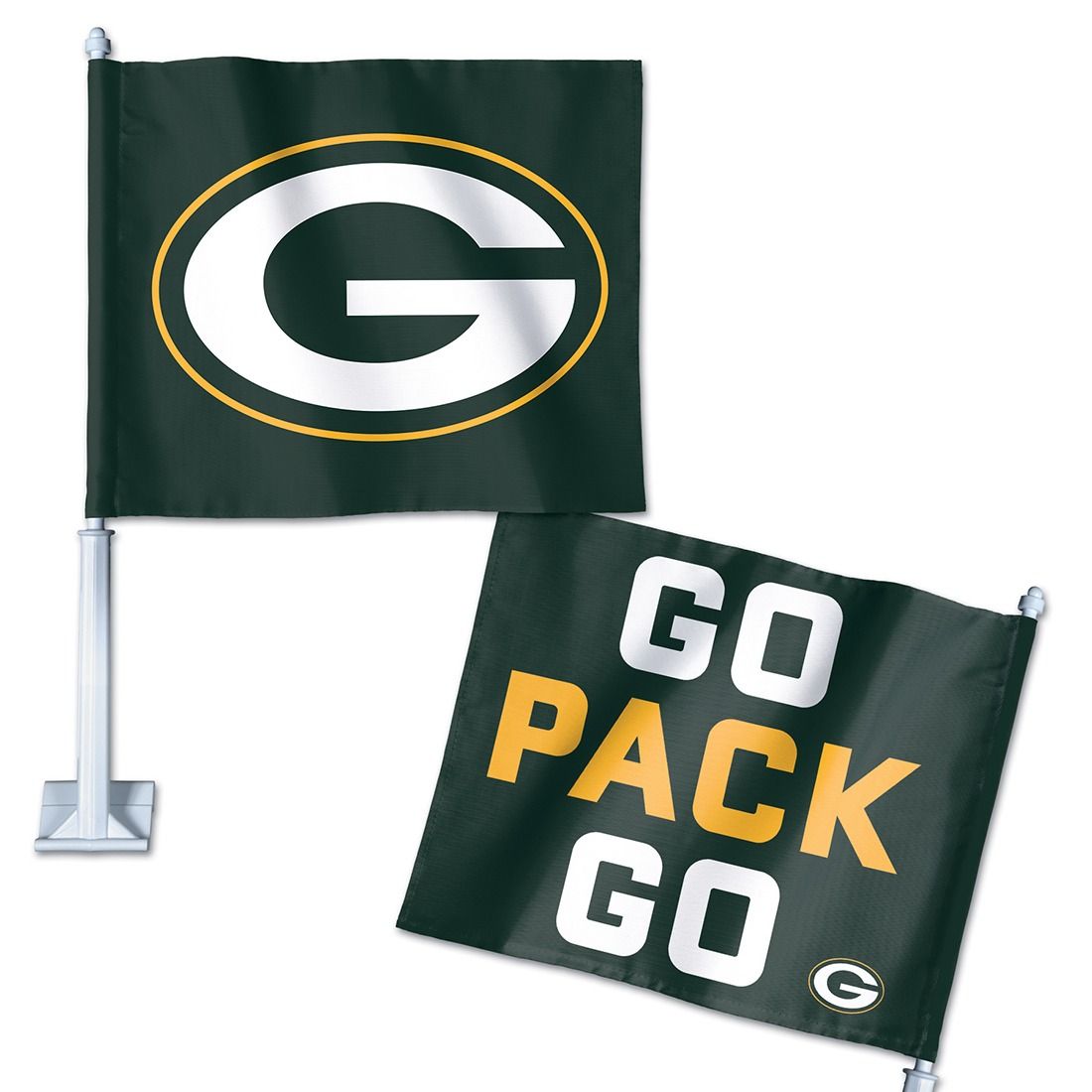 Packers Wincraft Go Pack Go Slogan Car Flag 3 Packers Wincraft Go Pack Go Slogan Car Flag