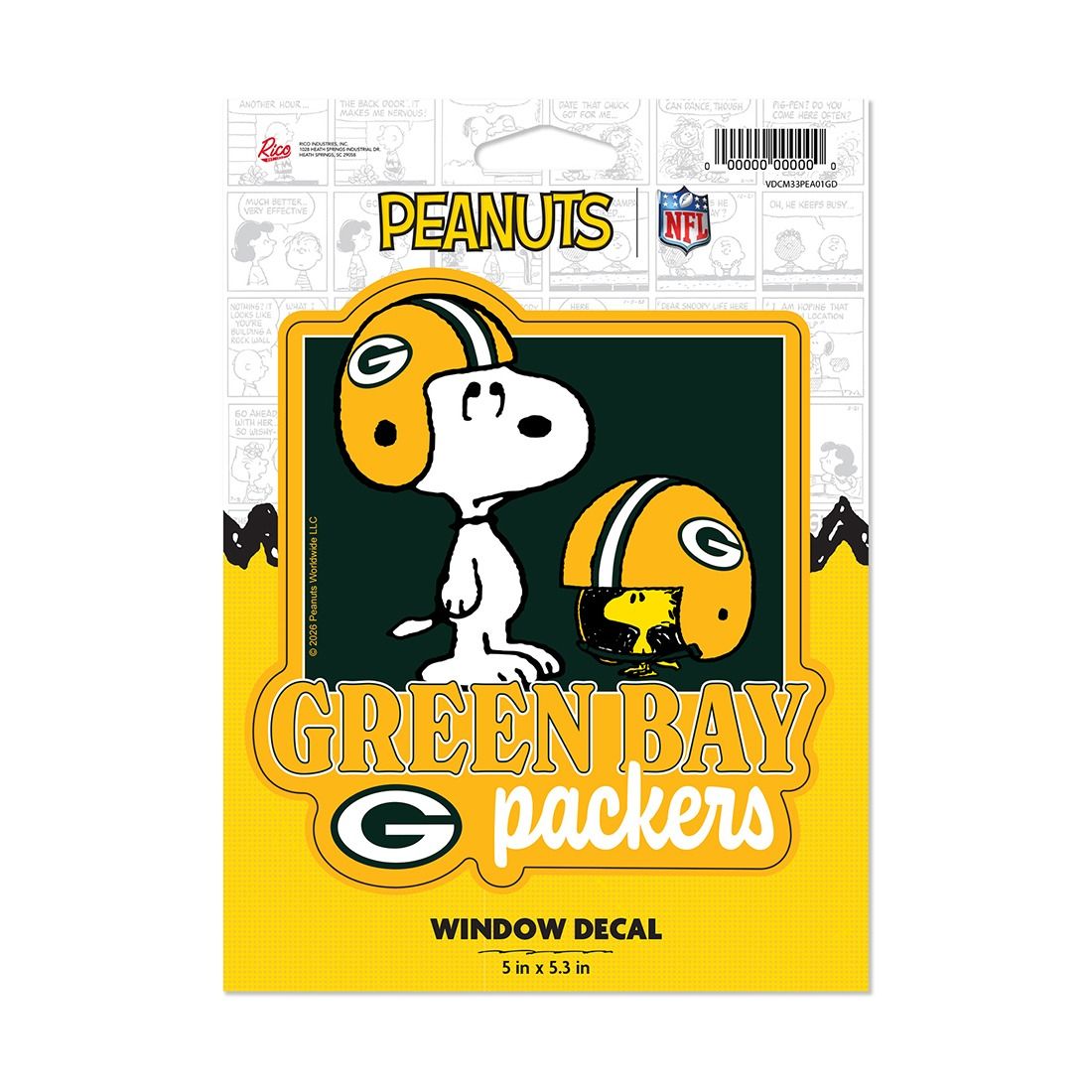 Packers Peanuts® Game Day Die Cut Decal